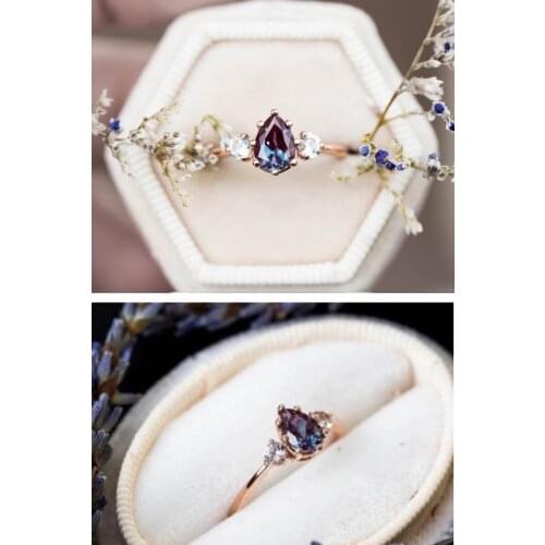 14 set Rose Gold Plated Mystic Topaz Stone Women 'S Ring