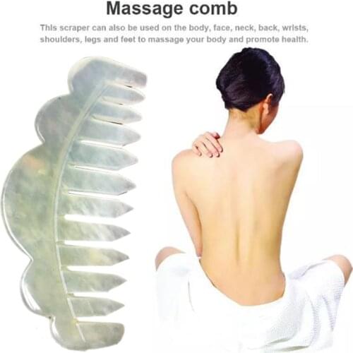 1Pcs Traditional Chinese Nature Jade Comb Massage Spa Acupuncture Head Treatment Gua Sha Board