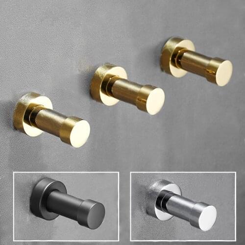 1Pc Bathroom Copper Wall-mounted Coat Hooks Door Back Living Room Key Towel Storage Holder