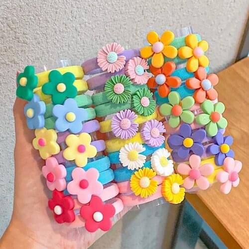 10Pcs Childrens Hair Rope Set Cartoon Girls Headband Lovely Rubber Band Hair Ropes Headdress Accessories