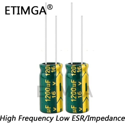 10pcs/lot 1200uf16V Low ESR/Impedance High Frequency Aluminum Electrolytic Capacitor Size 10*20 16V 1200uf 20