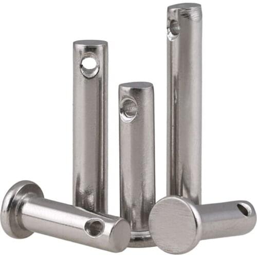 2PCS M8 M10 GB882 304 Stainless Steel Pin Shaft Flat Head with Hole Cylindrical Locating Pin