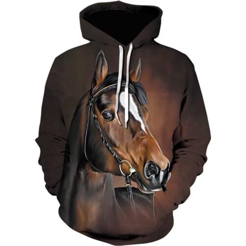 2021 Classic 3D Print Hoodie Men/Women Sweatshirts fashion Animal brown Horse Hoodies Men long sleeve Pullover newest Jackets