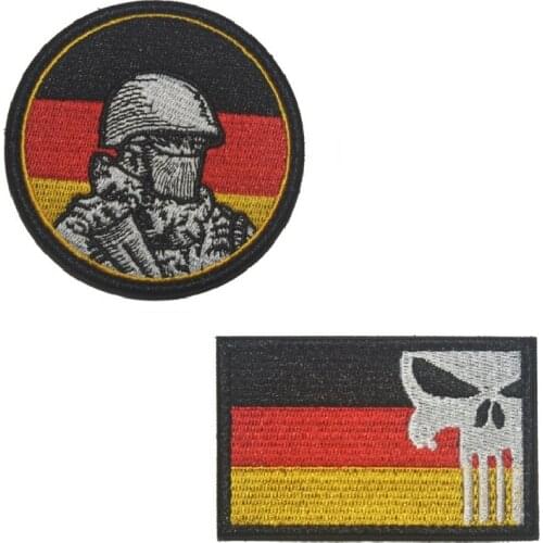 3D Embroidery Patches Loops And Hook German Soldier Patches Germany Skeleton Patches Armband German Flag Patches Cloth Badge