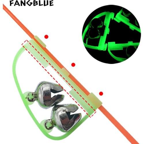 5Pcs Fish Bell Luminous Fishing Alarm 7G Fishing Tackle Bass Carp Fishing Accessories Bow Double Bells For Fishing Rod