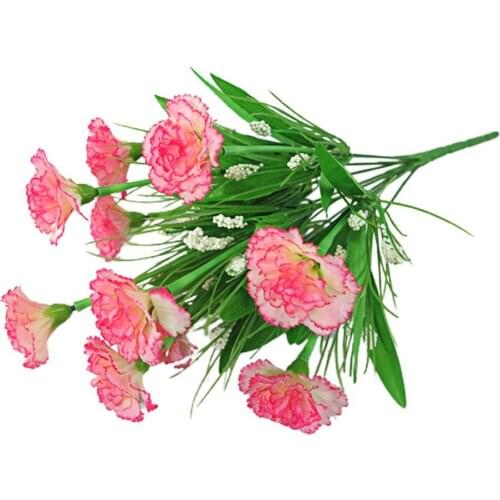 60% Hot Sale 1 Bouquet Artificial Carnation Exquisite Non-fading 10 Heads Mother Day Gift Simulation Flower for Home