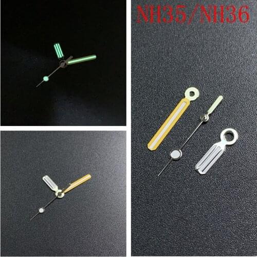 Watch Accessories green Luminous Hands for Seiko SKX007/SBBN Watch Accessories for NH35/36 Movement Hour Minute Second Hand