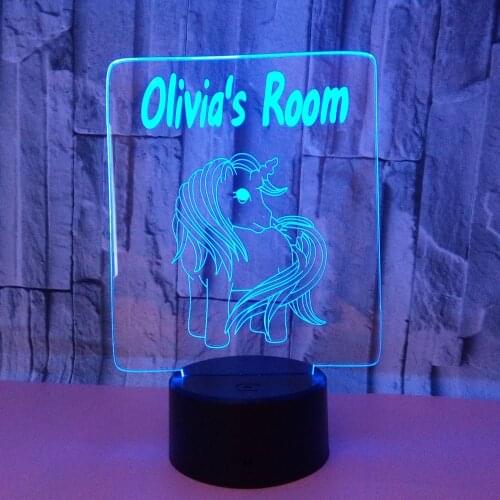 Bluetooth Speaker 3D Lamp Anima Unicorn Atmosphere 7 Color Changing Nightlight Remote Touch Table Desk Lamp for Kids Room Decor