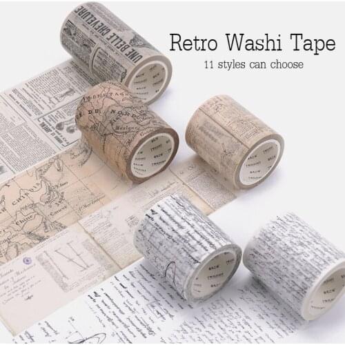 Retro Washi Tape Set Decorative Wash Bullet Journal Washi Decorada Stickers Vintage Decoration Scrapbooking Journal Tape Sticker