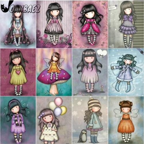 Long-Haired Girl Diamond Painting 5D Diy Cartoon Cross Stitch Character Picture Diamond Mosaic Embroidery Gift Design Room Decor