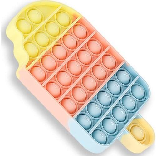 Fidget Reliver Stress Toys Rainbow Ice Gream Push Bubble Antistress Toys Sensory Toy To Relieve Autism Free Shipping