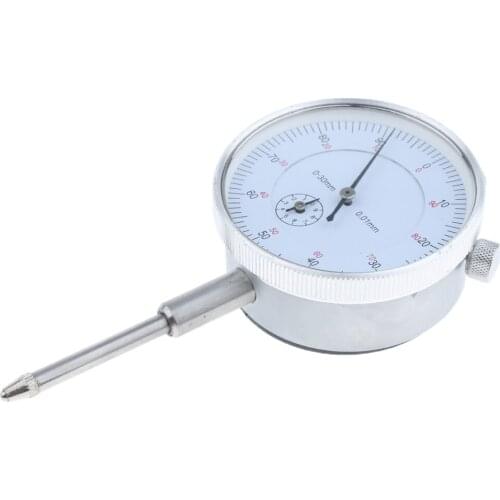 Precision Dial Test Indicator With Pointer, 0-30mm, Continuous clockwise pointer rotation displays units; Metric reading