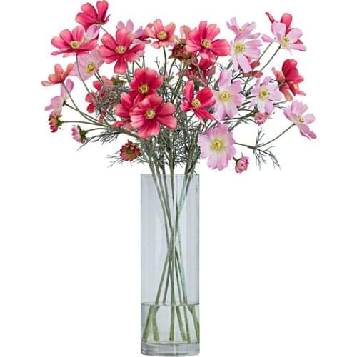 60cm Fake Flowers Galsang flower Bouquet 5pcs Artificial Silk Flowers Party DIY Home Table Wedding DecorationsNo Vase