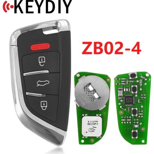 KEYDIY 4 Button ZB02 Smart Key Keyless Go ZB Series KD Remote Key For KD900 URG200 KD-X2