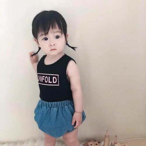 Summer New Baby Girls Letter Printed Vest Pants Optional
