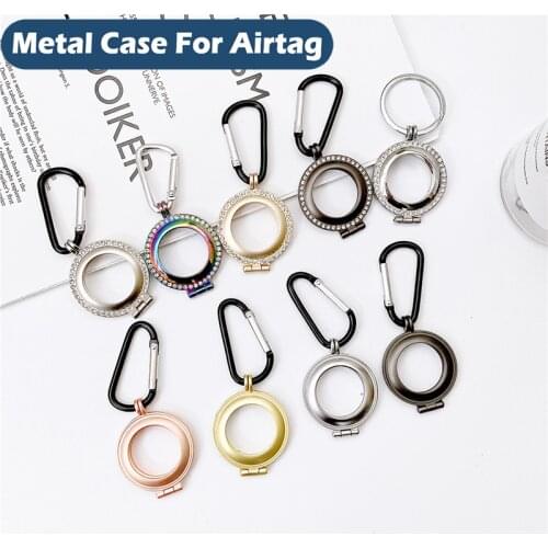For Apple Airtags Metal Diamonds Protective Sleeve For Apple Locator Tracker Anti-lost Device Keychain Protective Sleeve Hot