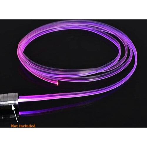 Soft Dia.3mm Clear T-type Invisible Skirt Side Glow Fiber Optic Cable Car Pickup light DIY w/side ribbon Interior PMMA Mount RGB