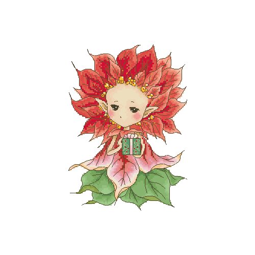 Mouse avatar Counted Cross Stitch Kit Cross stitch RS cotton with cross stitch A Poinsettia Elf