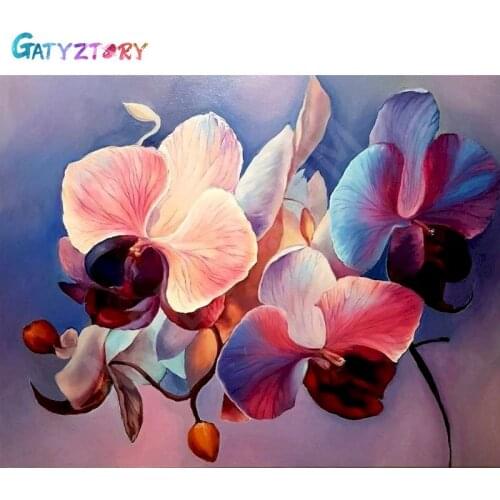 GATYZTORY Oil Painting By Numbers Flower 60x75cm DIY Paint By Numbers For Adult Framed Canvas Painting Unique Gift