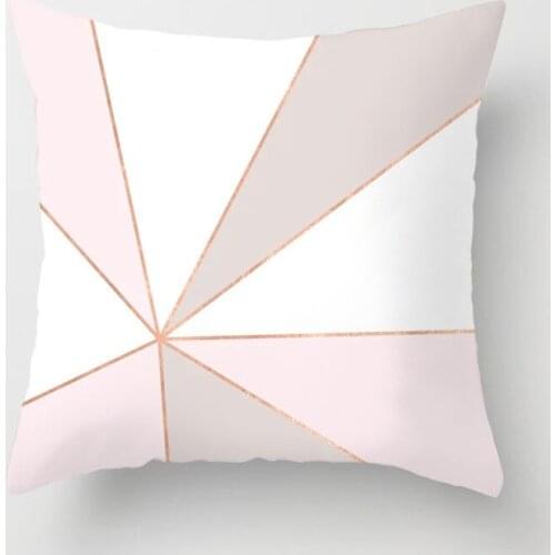Pink Geometric Cushion Cover Polyester Nordic Home Decor for Living Room Couch Sofa Seat Bedroom Decorative Pillowcase 45x45cm