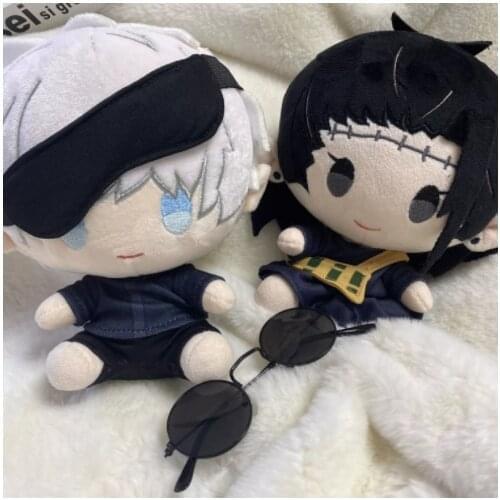 2021 New Anime Jujutsu Kaisen Cute Plush Stuffed Doll Geto Suguru Gojo Satoru Toy Gift Change Suit Dress Up Clothing 20cm Xmas