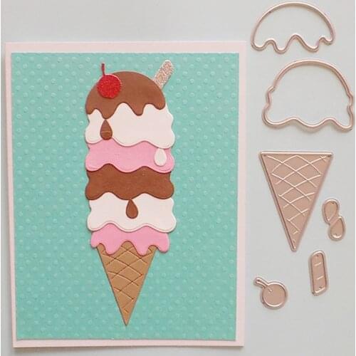 New Ice Cream Metal Cutting Die Stencil Template for DIY Embossing Paper Photo Album Gift Cards Making Scrapbooking Craft Dies