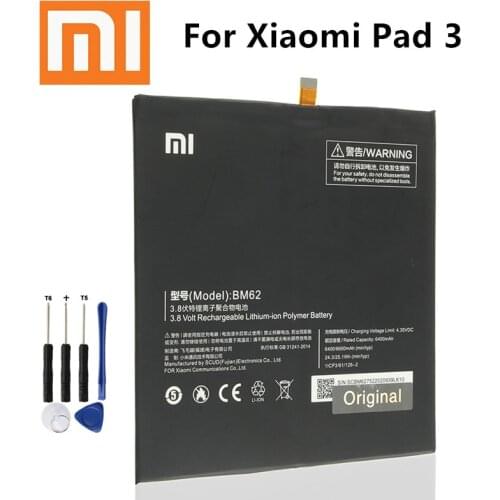 Xiao Mi Original 6400mAh BM62 Battery For Xiaomi Pad 3 Mipad 3 MEC91 Tablets Batteries With Tools