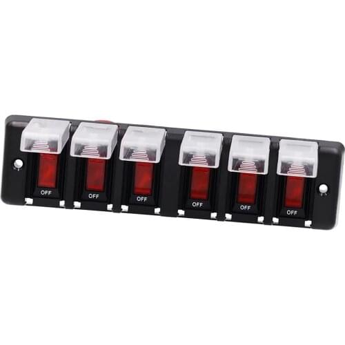 Panel Toggle Switch 12-24V Waterproof IP68 For Auto Car Truck Caravan Boat RV Yatch - (6 Gang)