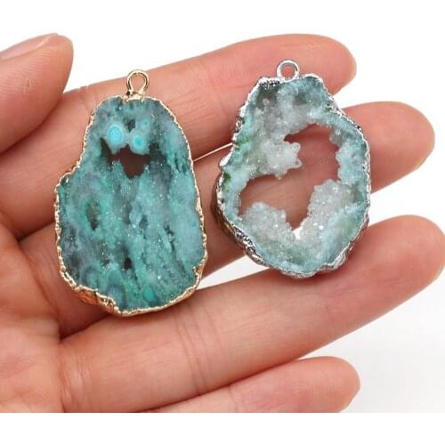 New Style Natural Stone Pendant Irregular Crystalline Germ Agates Pendant For Jewelry Making DIY Necklace Bracelet Accessory