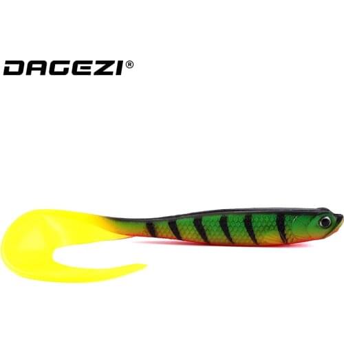 DAGEZI 12cm/6g Fishing Soft Lures Lifelike 4PCS/LOT Soft Artificial Lure Soft Baits Wobblers Fishing Tackle T Tail