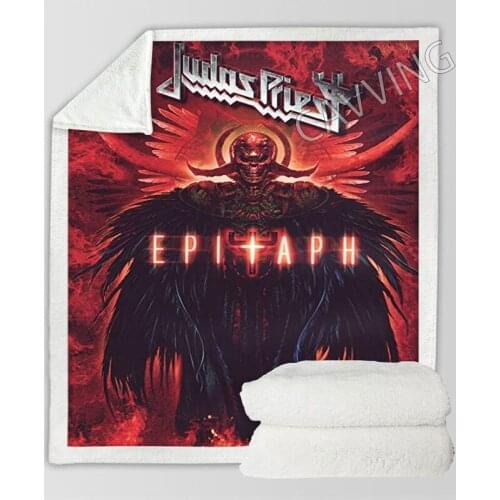 Judas Priest Band 3D Printed Sherpa Blanket Rectangle Blanket Home Textiles Fleece Wearable Blanket Throw Blanket for Sofa Bed