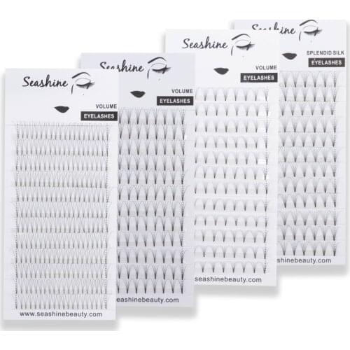 Seashine LASHES 0.07 Thickness Premade Volume Fans 2D 3D 4D 5D Long Stem Volume Eyelash Extension Premade Fans Premade Fan