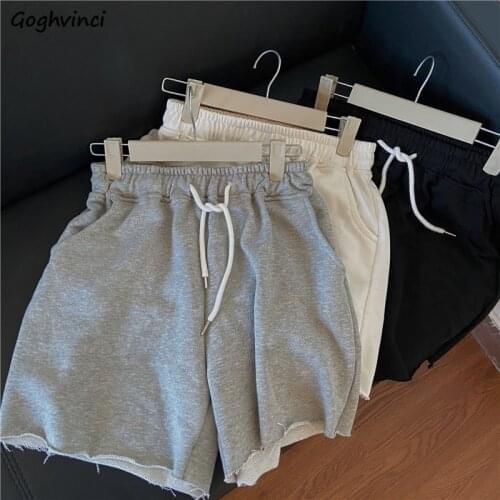 Shorts Women Summer Casual All-match Loose High Waist Solid Streetwear Korean Style Elegant Comfortable Students Trousers New