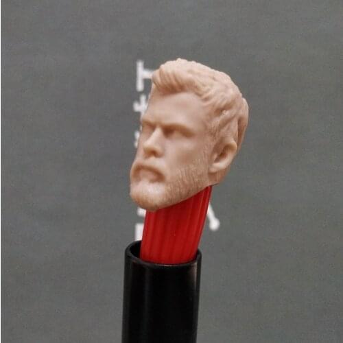 Unpaint 1/12 Scale Thor Head Sculpt for 6in Ml Action Figure Toy