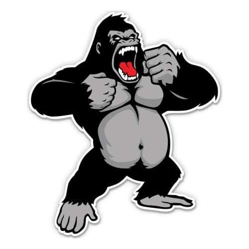 Express Silverback Gorilla - Vinyl Sticker Waterproof Decal
