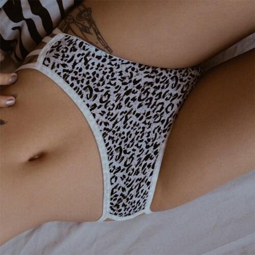 SP&CITY Bandage Design Hollow Out Leopard Womens Underwear Sexy Cotton Low Waist Panties Fitness Girl Seamless Briefs Lingerie