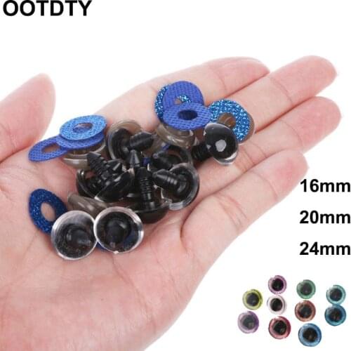 10 Pcs 16mm 20mm 24mm 10pcs Shinning Plastic Doll Eyes Craft Eyes DIY For Plush Bear Stuffed Toys Animal Puppet Dolls