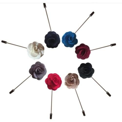 100Pcs Red Handmade Guest Boutonniere Pins Silk Rose Artificial Flowers Groomsman Best Men Women Brooch Corsage Wedding Flower