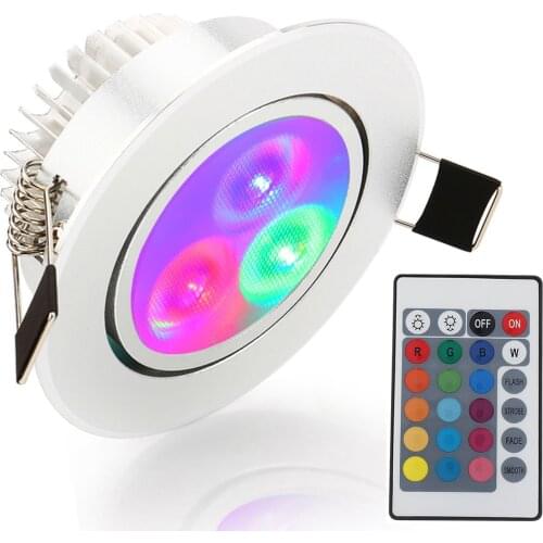 1X LED Ceiling Light RGB Red Blue Green Spot Light AC85-265V Recessed Ceiling Lamp Decoration Lighting