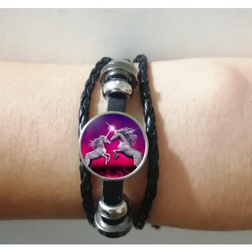 2019 New Fashion Popular Unicorn Rope Leather Woven Bracelet Lucky Bracelet