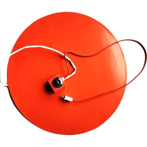 240V 550W Diameter 600*1.5mm Round Silicone Heater with dial thermostat 1500mm lead wire