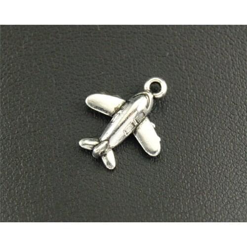 30pcs Silver Color Metal Alloy Newest Cute Airplane Charm Fit Necklaces Pendants A1189