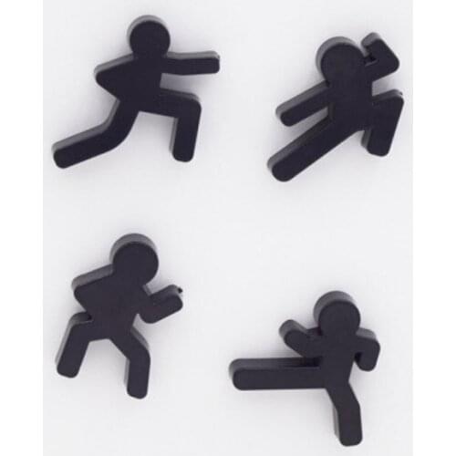4 Pcs/Set Creative Black Man Fridge Magnet Ninja Magnet Refrigerator Magnetic Message Clip Home Decorations