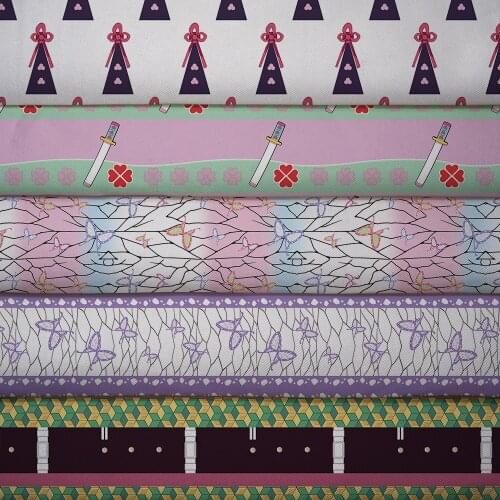 50cm*140cm Printed Polyester Fabric Patchwork for Sewing Dress clothing cloth Making kimetsu no yaiba fabric L7964