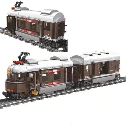 923pcs Swiss Classic Train City Building Blocks Technic Model Figures DIY Assembly Bricks Educational Toys For Children Gift