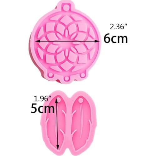 97QE Jewelry Pendant Silicone Mould DIY Crafts Casting Tool Dream Catcher Feathers Earrings Epoxy Resin Mold