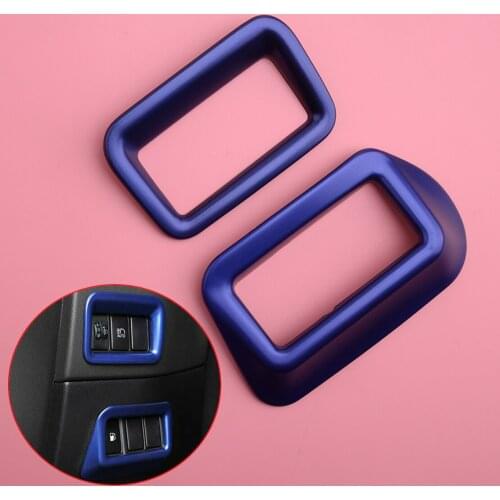 ABS 2Pcs Blue Headlight Lamp Switch Cover Trim Frame Fit for Toyota CHR 2016 2017 2028 2019 2020