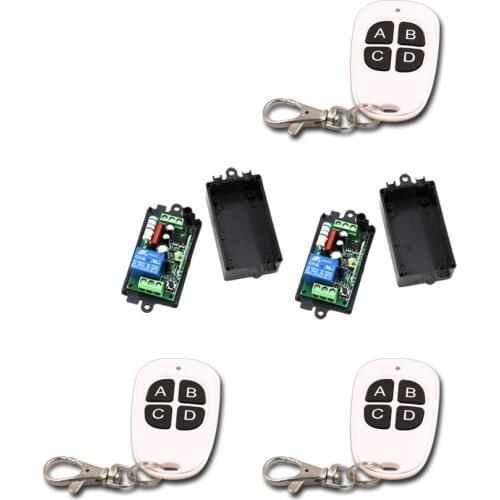 AC110V 220V 1 CH 1CH RF Wireless Remote Control Switch System 3pcs Waterproof Transmitters + 2pcs Receiver with case