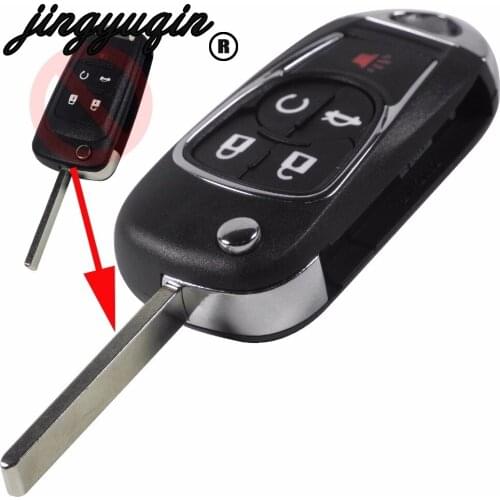Jingyuqin 4+1 5 Button Remote Key Seamless Fob Styling For Chevrolet Camaro / Cruze / Equinox / Impala / Malibu / Sonic