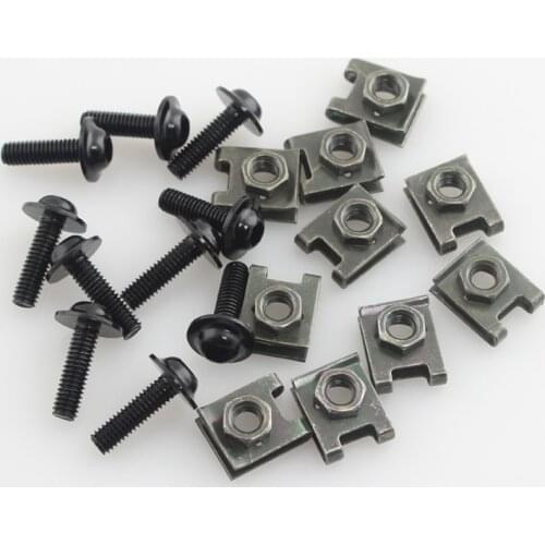 10PCS M6 6mm Fairing Body Bolts Kit Screw Spire Speed Fastener Metal Clips Nuts Motorcycle bolt Universal For Harley Yamaha